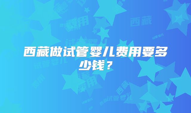 西藏做试管婴儿费用要多少钱？