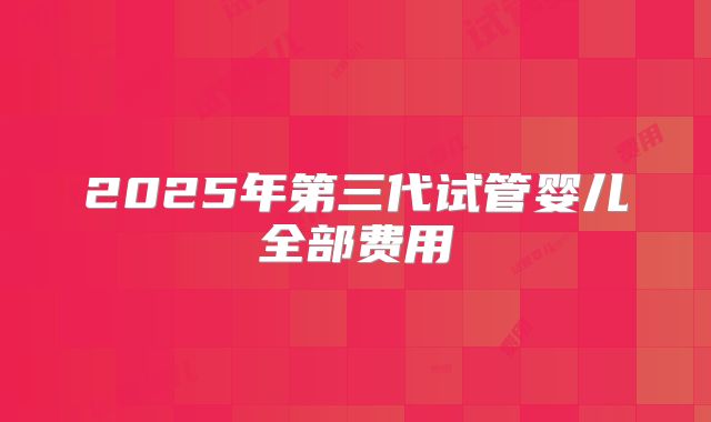 2025年第三代试管婴儿全部费用