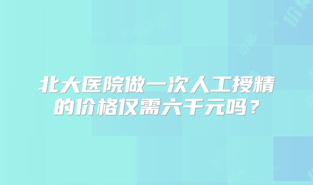 北大医院做一次人工授精的价格仅需六千元吗？