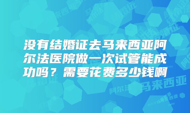 没有结婚证去马来西亚阿尔法医院做一次试管能成功吗?需要花费多少钱啊