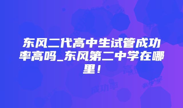 东风二代高中生试管成功率高吗_东风第二中学在哪里！