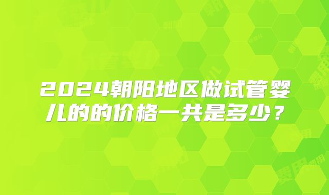 2024朝阳地区做试管婴儿的的价格一共是多少？