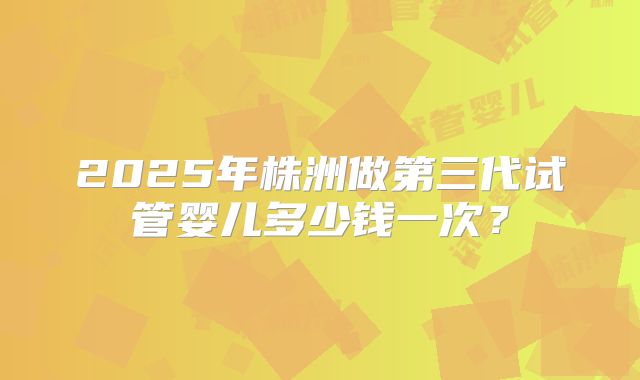 2025年株洲做第三代试管婴儿多少钱一次？
