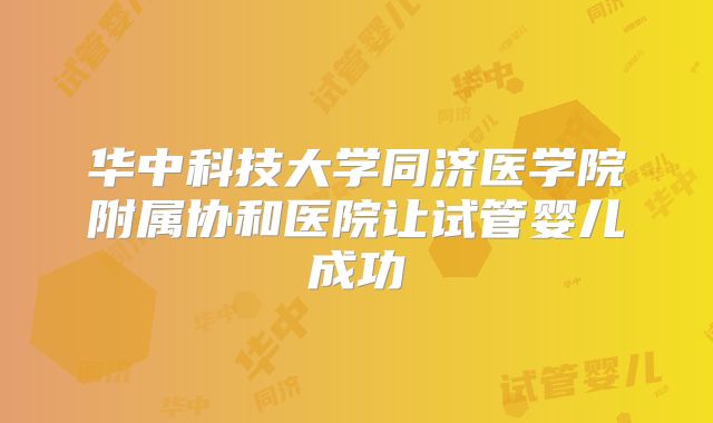 华中科技大学同济医学院附属协和医院让试管婴儿成功