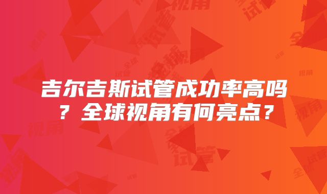 吉尔吉斯试管成功率高吗？全球视角有何亮点？