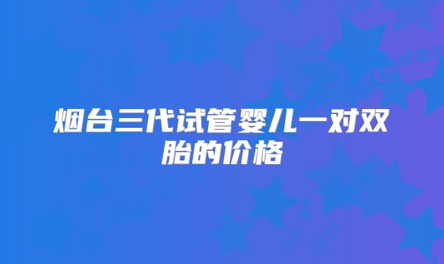 烟台三代试管婴儿一对双胎的价格