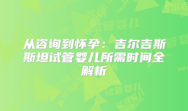 从咨询到怀孕：吉尔吉斯斯坦试管婴儿所需时间全解析