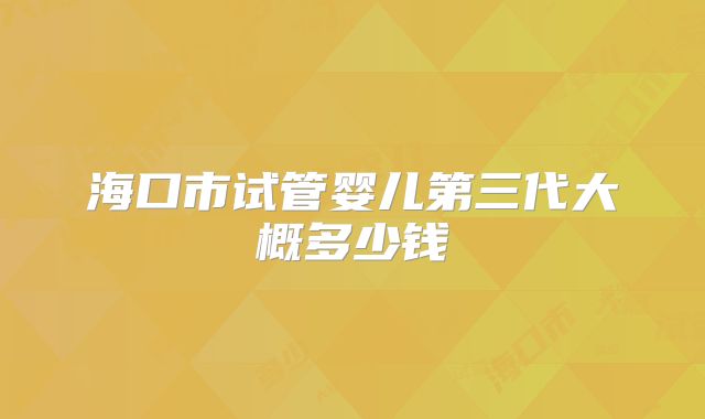 海口市试管婴儿第三代大概多少钱