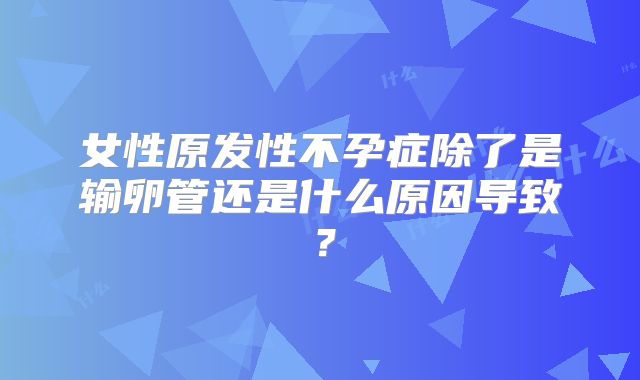 女性原发性不孕症除了是输卵管还是什么原因导致？