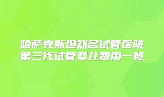 哈萨克斯坦知名试管医院第三代试管婴儿费用一览