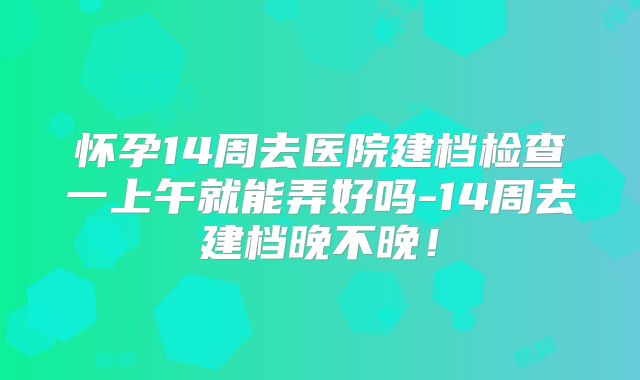 怀孕14周去医院建档检查一上午就能弄好吗-14周去建档晚不晚!