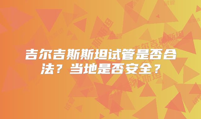 吉尔吉斯斯坦试管是否合法？当地是否安全？