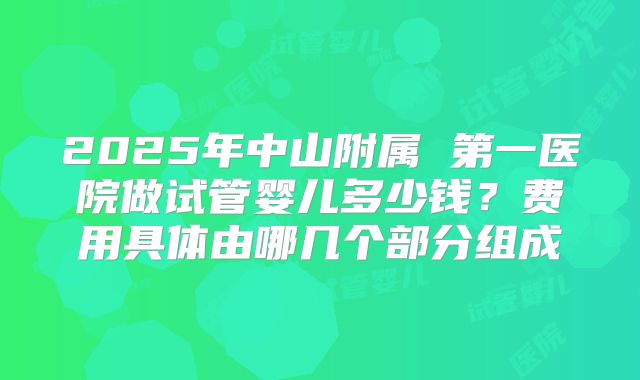 2025年中山附属 第一医院做试管婴儿多少钱?费用具体由哪几个部分组成