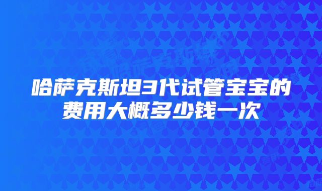哈萨克斯坦3代试管宝宝的费用大概多少钱一次