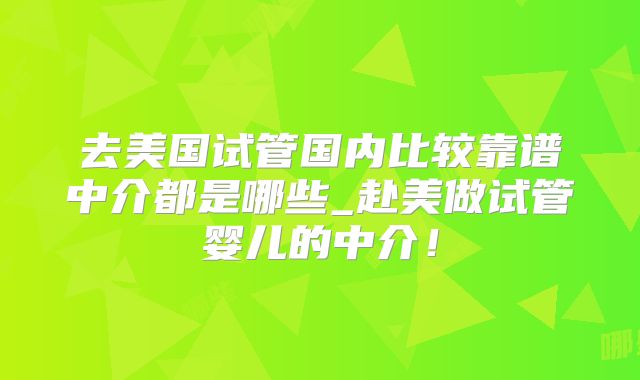去美国试管国内比较靠谱中介都是哪些_赴美做试管婴儿的中介!