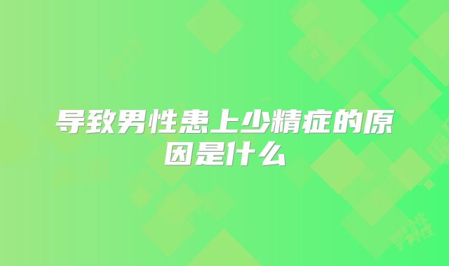 导致男性患上少精症的原因是什么