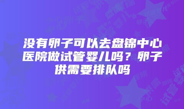 没有卵子可以去盘锦中心医院做试管婴儿吗?卵子供需要排队吗