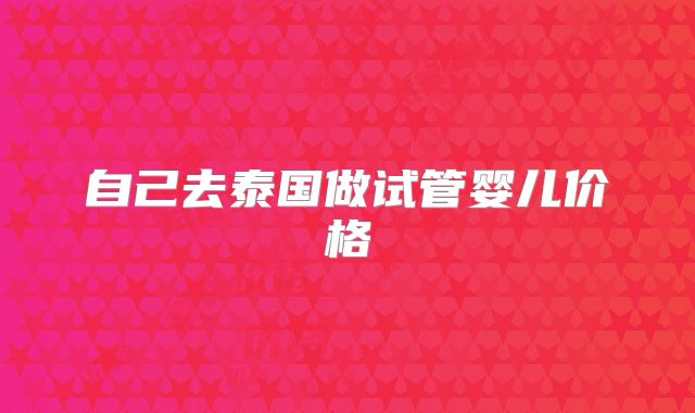 自己去泰国做试管婴儿价格
