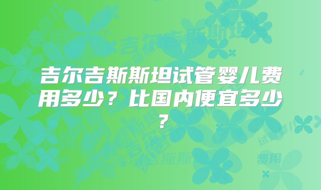 吉尔吉斯斯坦试管婴儿费用多少？比国内便宜多少？
