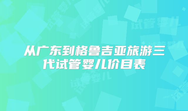 从广东到格鲁吉亚旅游三代试管婴儿价目表