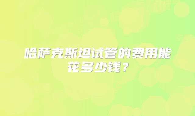 哈萨克斯坦试管的费用能花多少钱？
