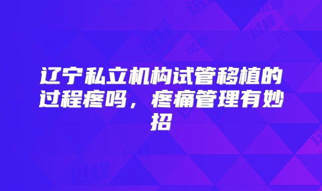 辽宁私立机构试管移植的过程疼吗,疼痛管理有妙招