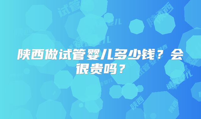 陕西做试管婴儿多少钱？会很贵吗？