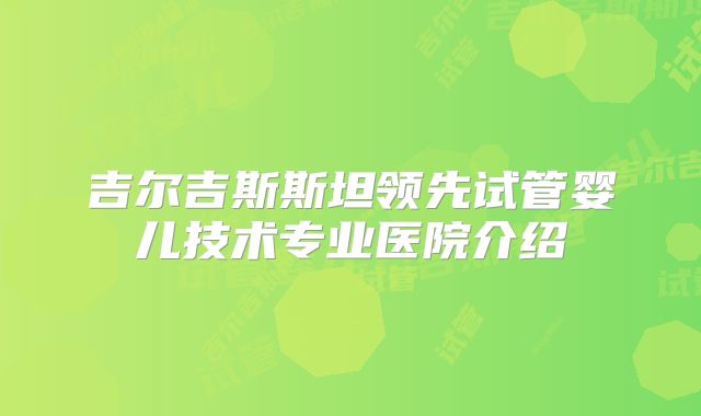 吉尔吉斯斯坦领先试管婴儿技术专业医院介绍