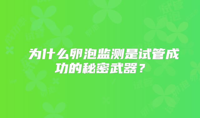 ‌为什么卵泡监测是试管成功的秘密武器？