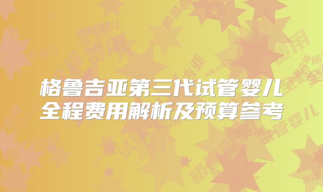 格鲁吉亚第三代试管婴儿全程费用解析及预算参考