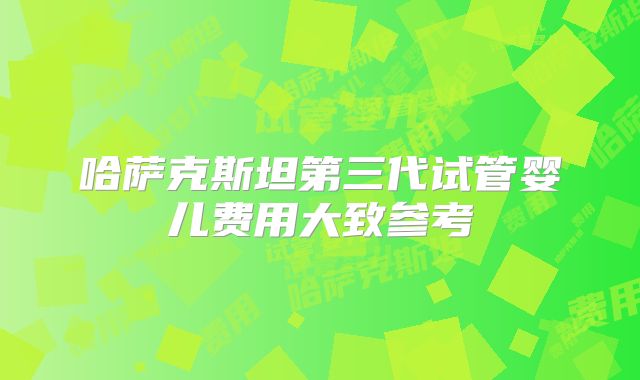 哈萨克斯坦第三代试管婴儿费用大致参考