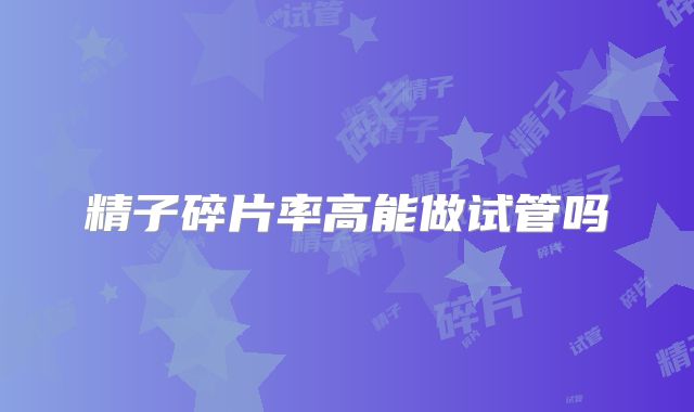 精子碎片率高能做试管吗