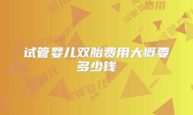 试管婴儿双胎费用大概要多少钱
