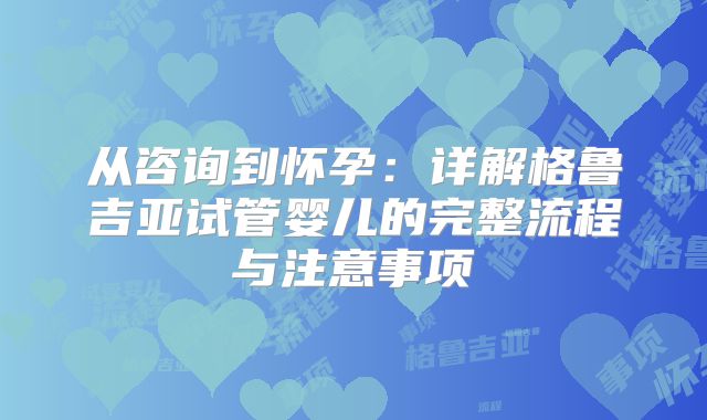 从咨询到怀孕：详解格鲁吉亚试管婴儿的完整流程与注意事项