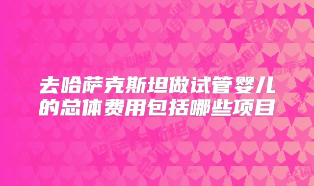 去哈萨克斯坦做试管婴儿的总体费用包括哪些项目