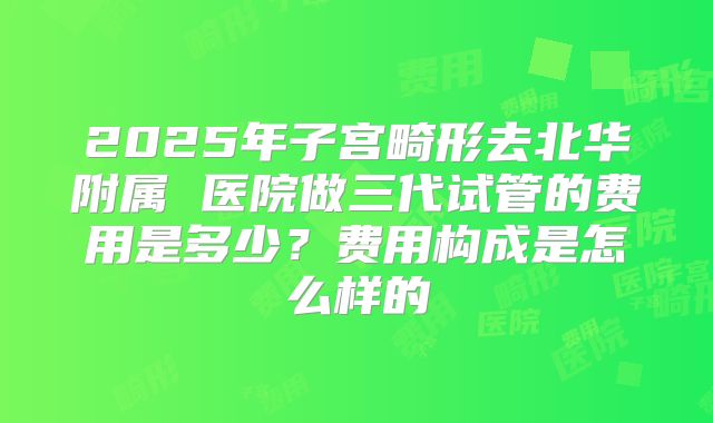 2025年子宫畸形去北华附属 医院做三代试管的费用是多少？费用构成是怎么样的
