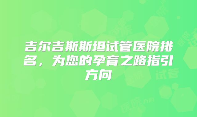 吉尔吉斯斯坦试管医院排名,为您的孕育之路指引方向