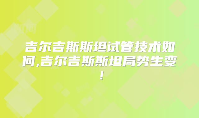 吉尔吉斯斯坦试管技术如何,吉尔吉斯斯坦局势生变!