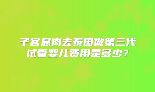 子宫息肉去泰国做第三代试管婴儿费用是多少?