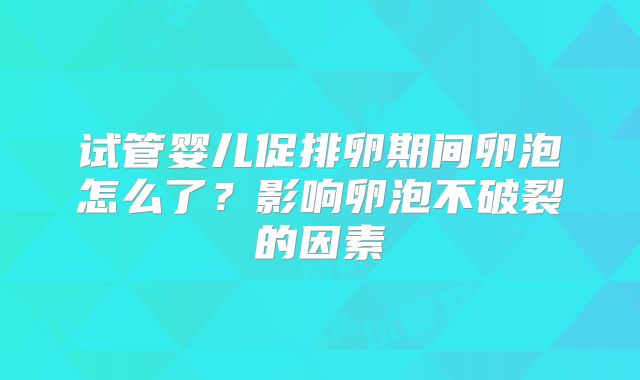 试管婴儿促排卵期间卵泡怎么了？影响卵泡不破裂的因素