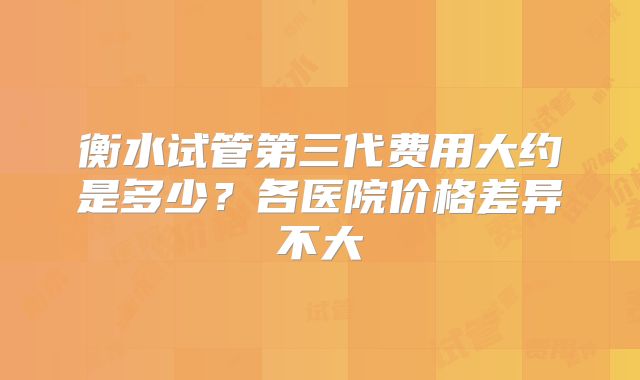 衡水试管第三代费用大约是多少？各医院价格差异不大