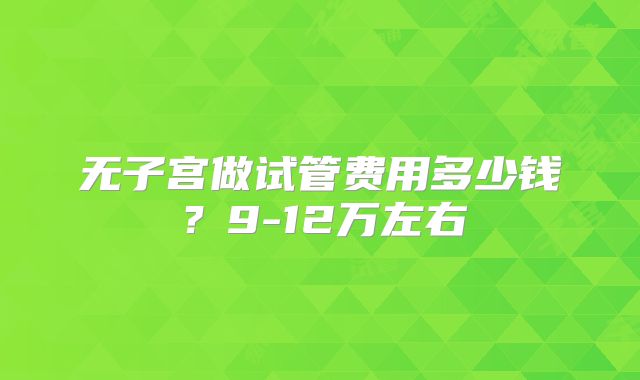 无子宫做试管费用多少钱？9-12万左右
