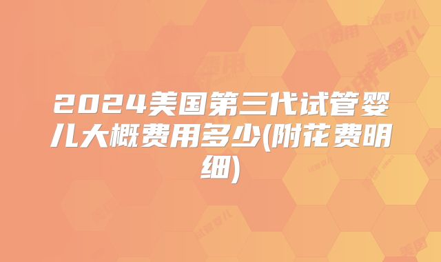 2024美国第三代试管婴儿大概费用多少(附花费明细)