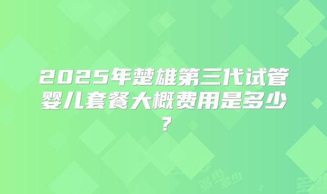 2025年楚雄第三代试管婴儿套餐大概费用是多少？