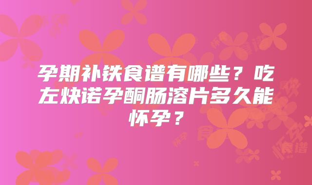 孕期补铁食谱有哪些？吃左炔诺孕酮肠溶片多久能怀孕？