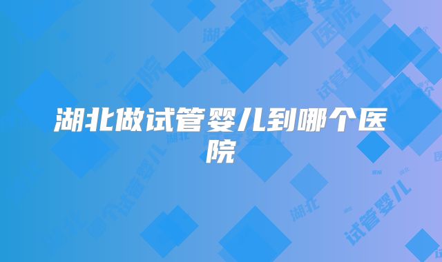 湖北做试管婴儿到哪个医院