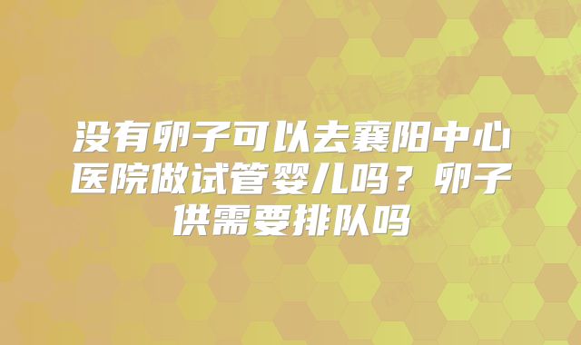 没有卵子可以去襄阳中心医院做试管婴儿吗？卵子供需要排队吗