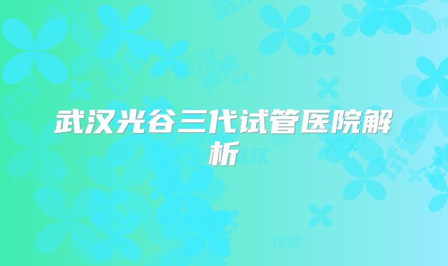武汉光谷三代试管医院解析