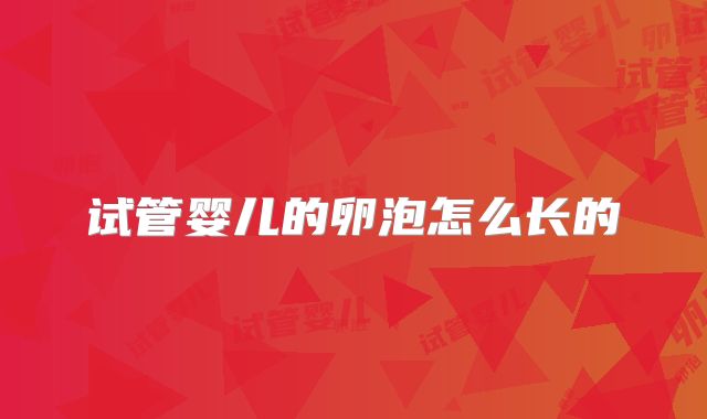 试管婴儿的卵泡怎么长的