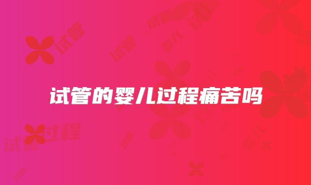 试管的婴儿过程痛苦吗